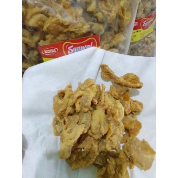 

Kripik kulit ayam Ori syawal 1,5kg (bal) Keripik kulit krispy