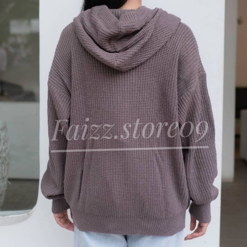 Hoodie Jaket Rajut OVERSIZE Zipper/Sweater Rajut wanita Hoodie STORE09