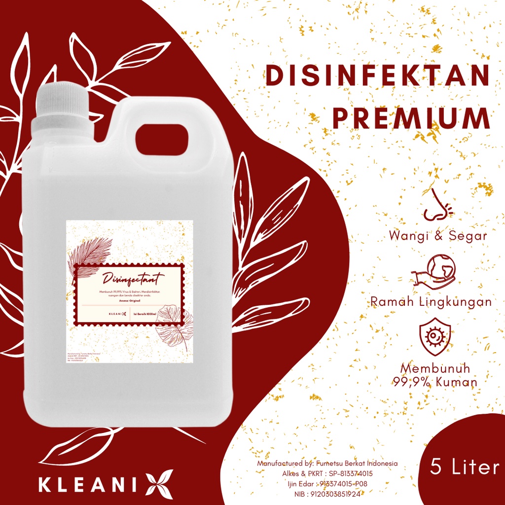 KLEANIX - Disinfectant 5 Liter / 5000 ml Kemasan Jerigen / Refill