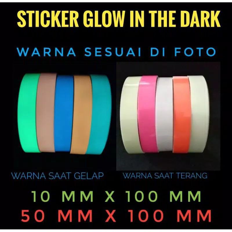 Stiker GID Glow in the Dark sticker menyala