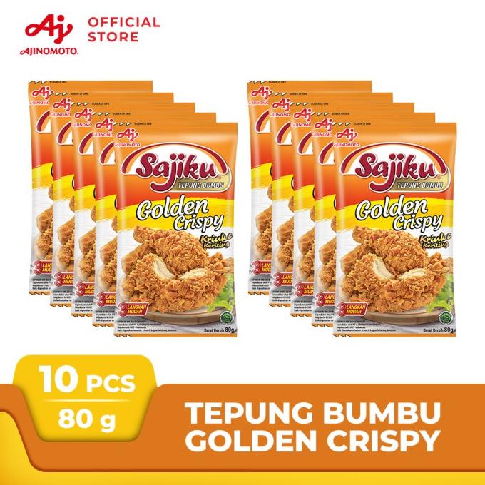 

Sajiku Tepung Bumbu Siap Pakai Golden Crispy 80g (10 pcs)