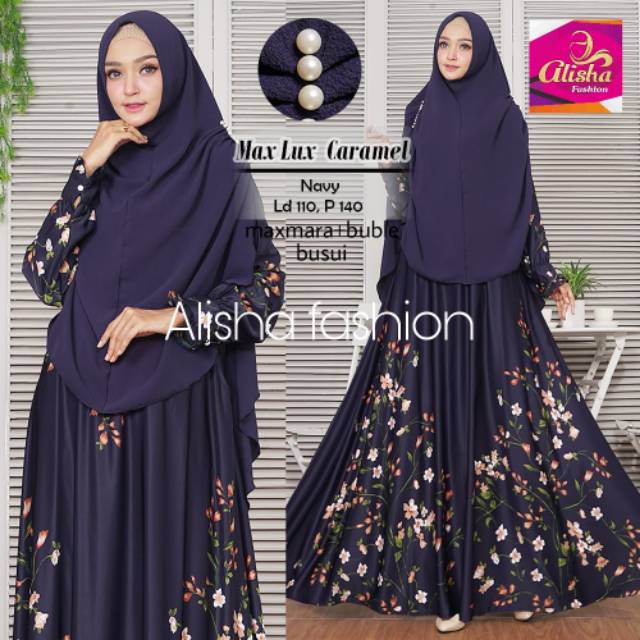 GAMIS KHIMAR SYARI MAXMARA LUX BUSUI SUPER MAYUNG MAXY DRESS MUSLIM MOTIF CANTIK MODIS