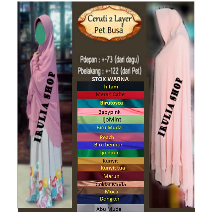 jilbab ceruti jumbo/khimar ceruti jumbo/hijab ceruti 2 layer