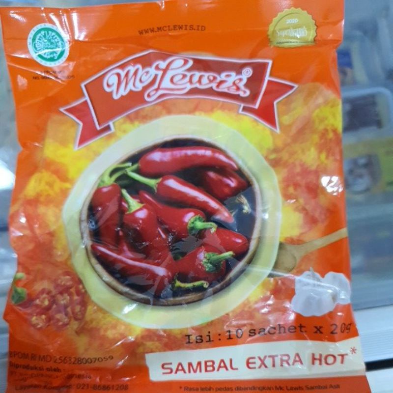 

ME LEWIS SAUS SAMBAL EXTRA HOT 100GR