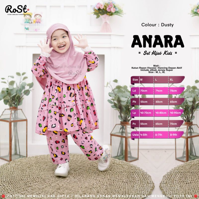 Annara One set anak Plus Hijab || usia 4-9 tahun