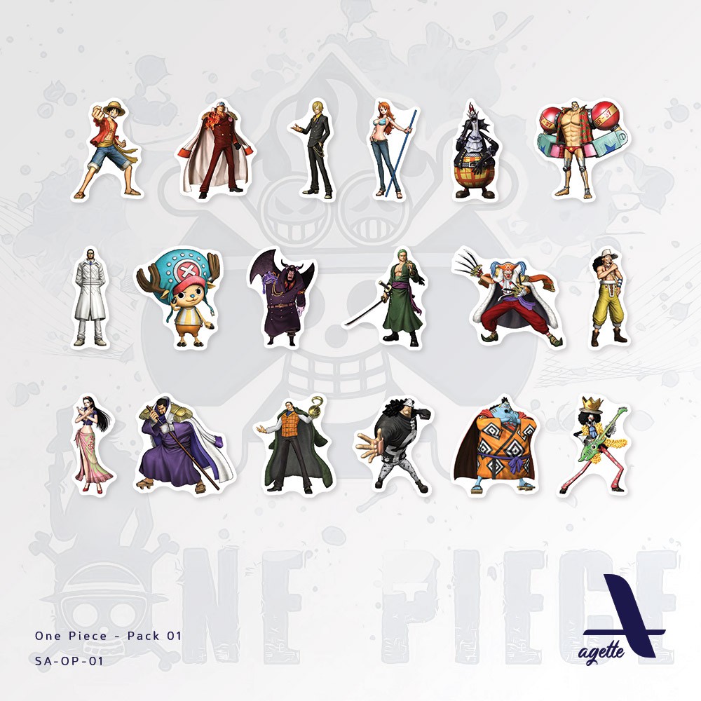 

18 PCS - Stiker One Piece - 01 - Laminasi - Waterproof Sticker