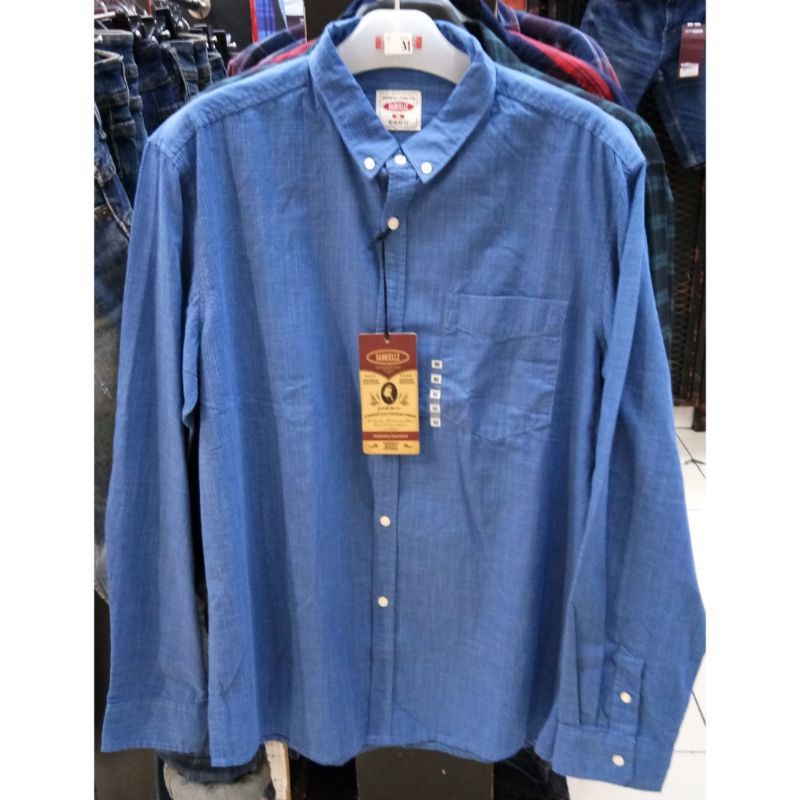 Kemeja Gabrielle Jeans Original Mens BBAC054C111T Kemeja Lengan Panjang Pria Reguler