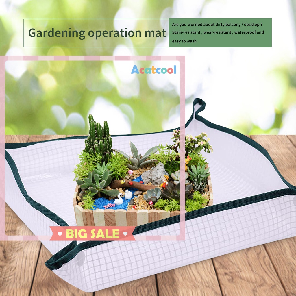 Foldable Gardening Potting Mat - Waterproof Dust Proof Square Repotting Mat