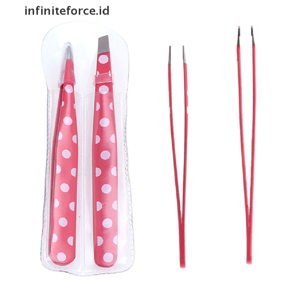 Infiniteforce.id 2pcs / Set Pensil Alis Motif Leopard Bahan Stainless Steel Untuk Makeup / Kosmetik Wanita