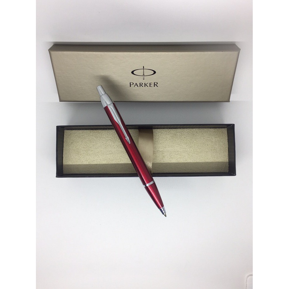 

PS-Pulpen Parker IM BP Ballpoint RED Merah CT Crome Trim Klip Silver