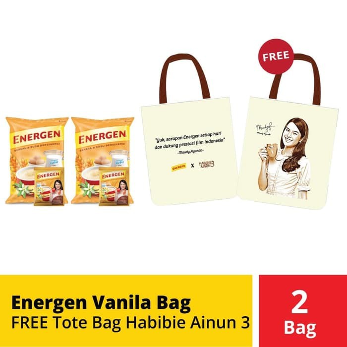 

PROMO ENERGEN VANILA BAG FREE TOTE BAG HABIBIE AINUN 3 TERMURAH