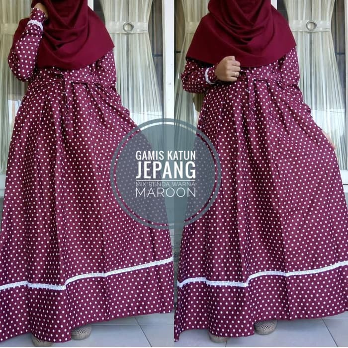gamis renda bahan katun jepang gamis monalisa