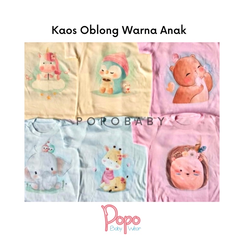 6pcs KAOS Oblong/ Setali Anak (putih/warna)