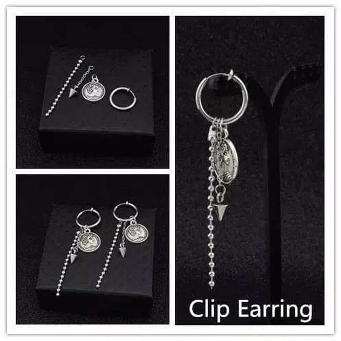 EE0472 - Anting JEPIT Tanpa Tindik Pria Wanita Kpop Korea BTS EXO GOT7