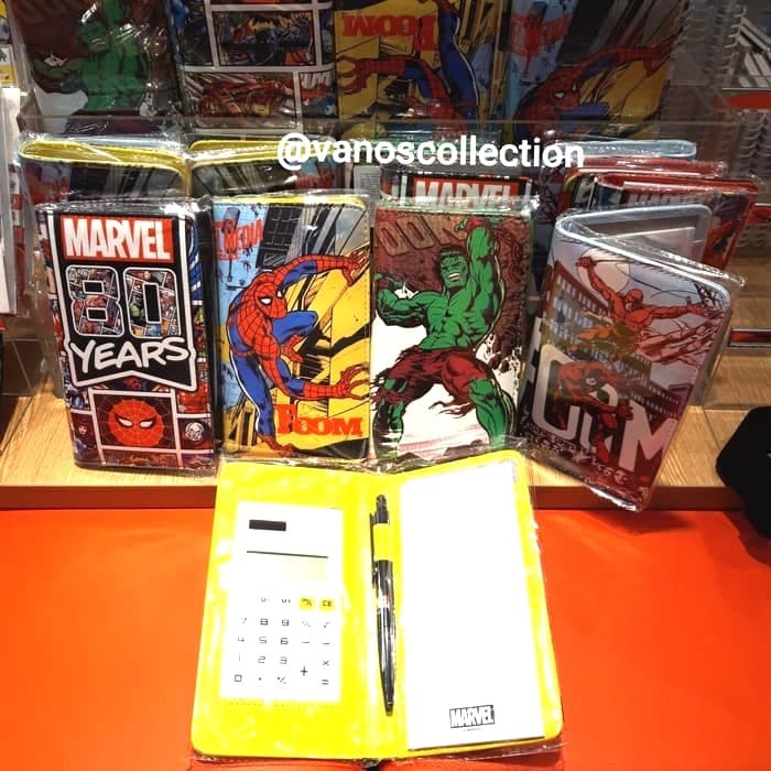 

(TERLARIS) Miniso MARVEL Memo Book With Calculator and Pen