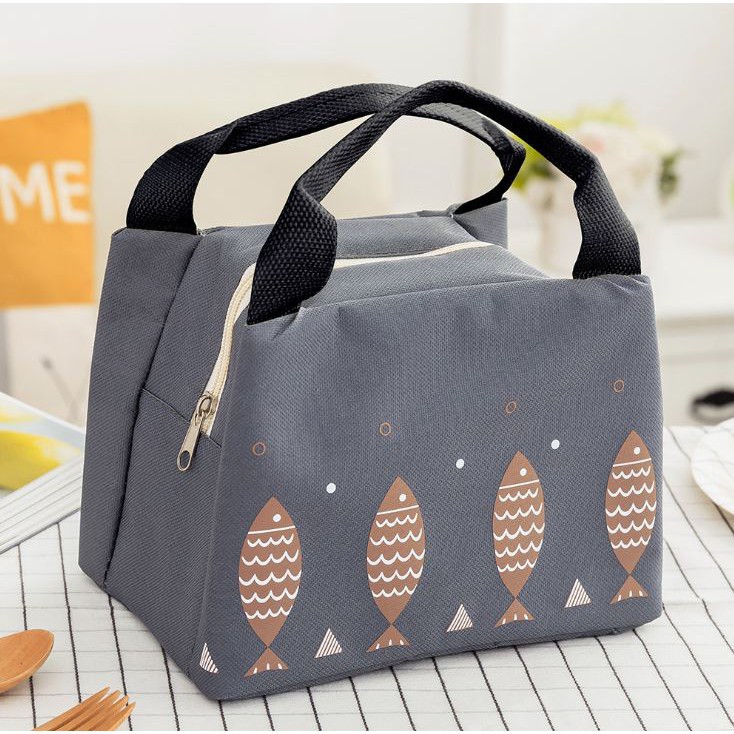 BABY STORE01 - TB106 WATERPROOF TRAVEL LUNCH BAG FISH PATTERN / TAS BEKAL TAHAN PANAS &amp; DINGIN