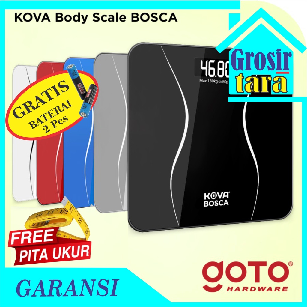 Timbangan Badan Digital GoTo Kova Bosca Body Scale Temperature 180 KG