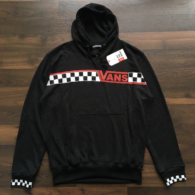 HOODIE VANS HITAM LIST CHECKERBOARD PREMIUM SAML HOODIE COWOK KOREA UBA