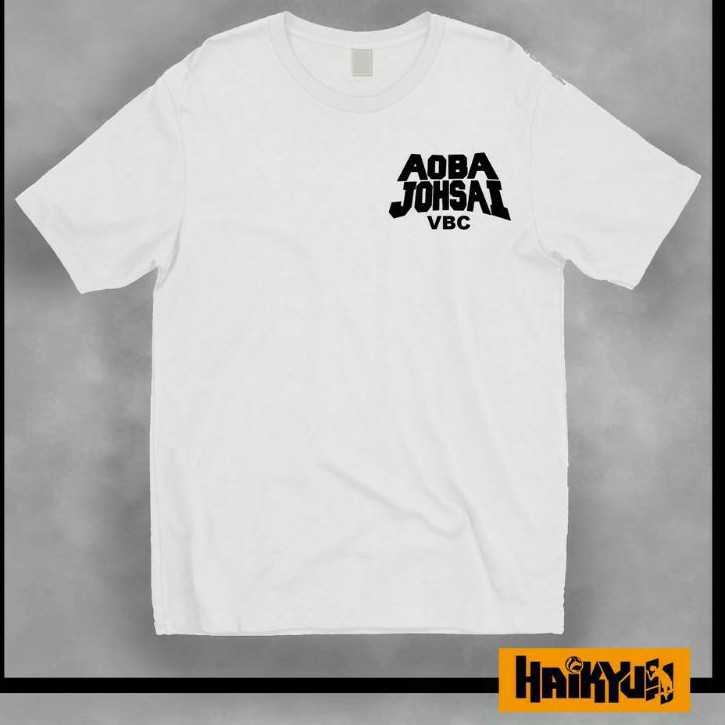 Baju Kaos Anime Haikyuu ! aoba johsai logo kecil