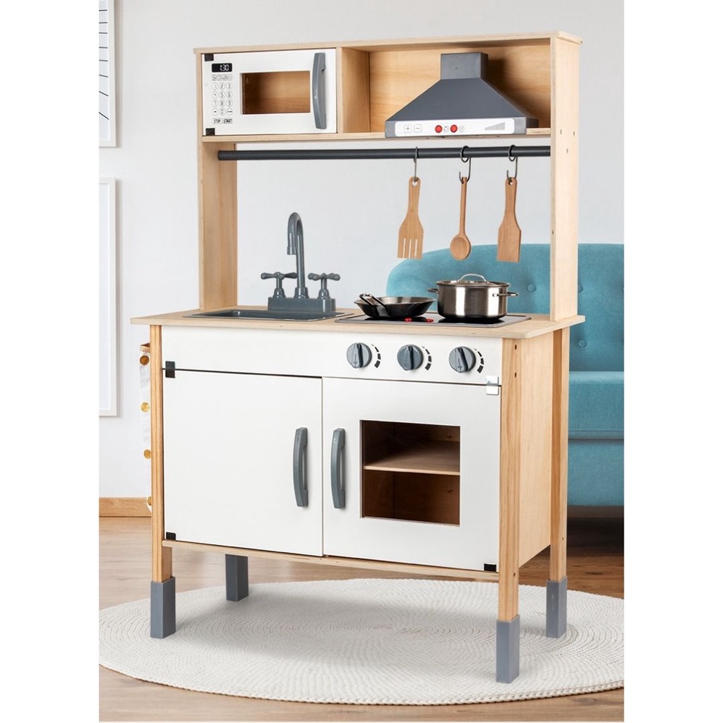 Mainan Kayu Masak Masakan Dapur Anak nunukids IKEA Play Kitchen Set with Sound & Light Wooden Toys