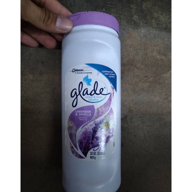 Glade carpet and room refresher lavender vanila 907gr pembersih karpet dan ruangan dari bakteri
