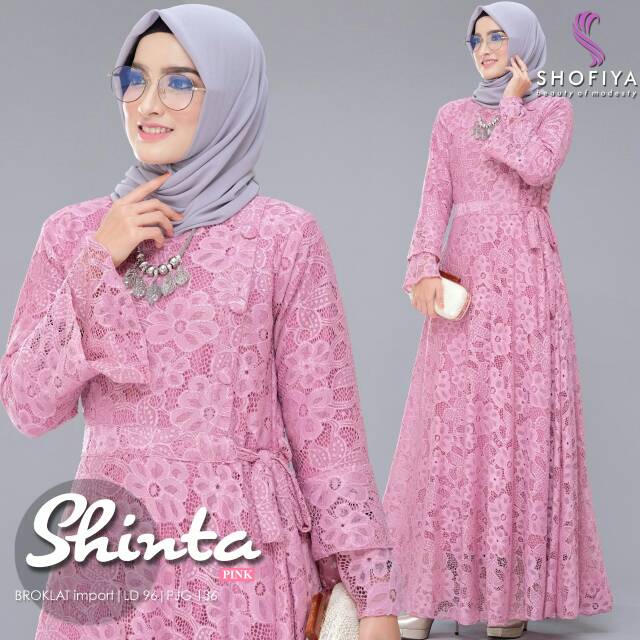 SHINTA Dress by Shofiya Original Brand Modern Dress Brokat Kekinian