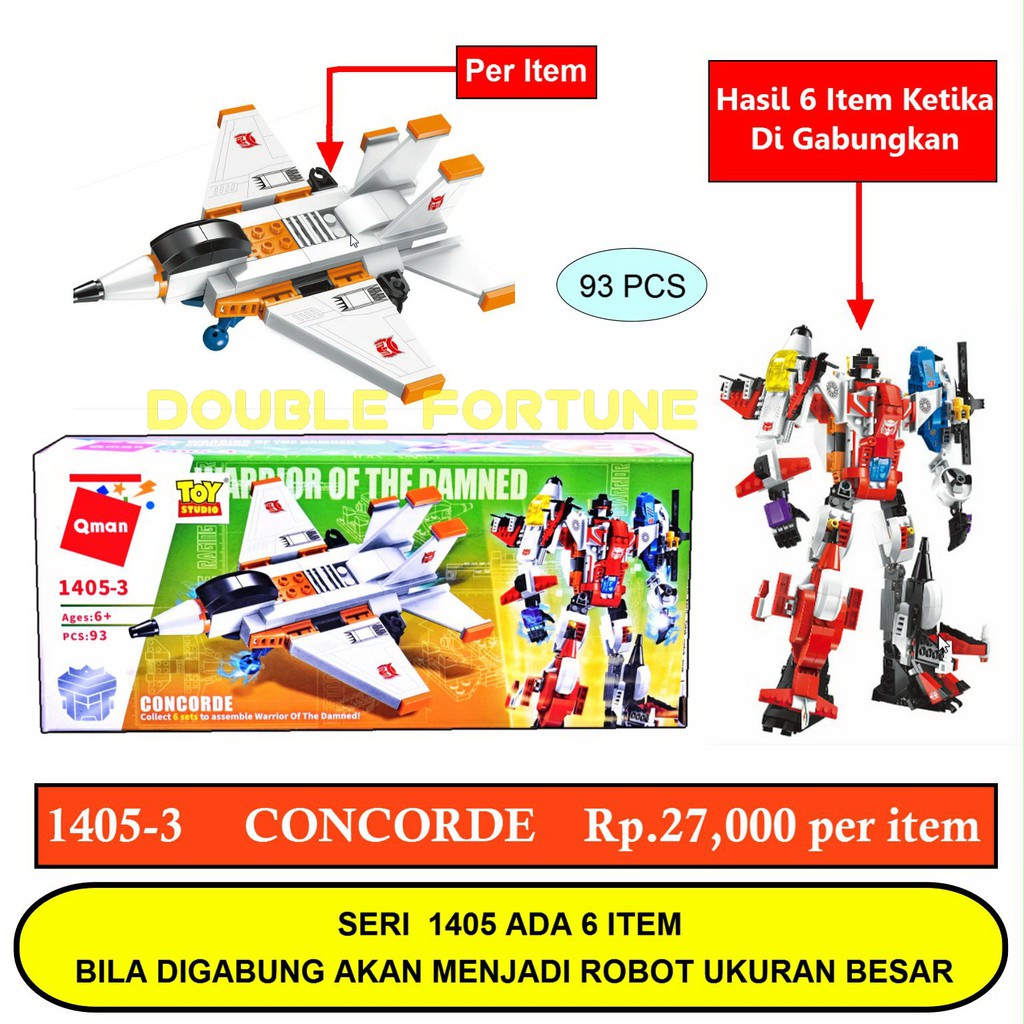 1405-3 QMAN ROBOT WARRIOR OF THE DAMNED MAINAN ANAK BRICK LEGO BALOK SUSUN EDUKATIF