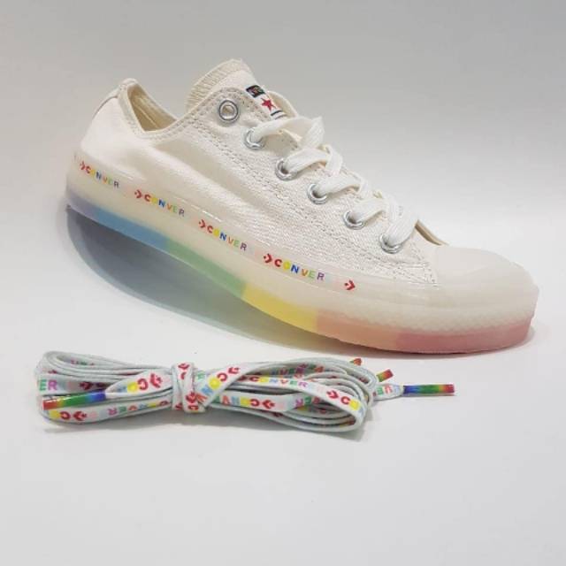 Sneakers Converse All Star Ct Low Glow Rainbow Cream - Sepatu Cewek - Wanita - Women - Promo - Murah