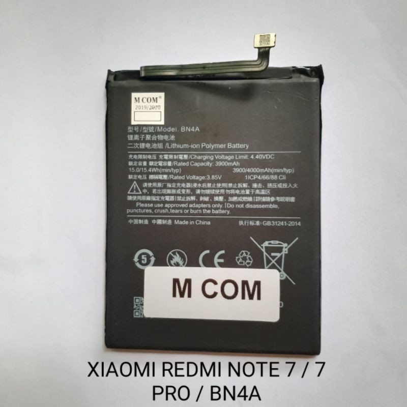 Baterai xiaomi BN4A BN 4A redmi note 7 . Note 7 PRO battery baterei batre batrei batere