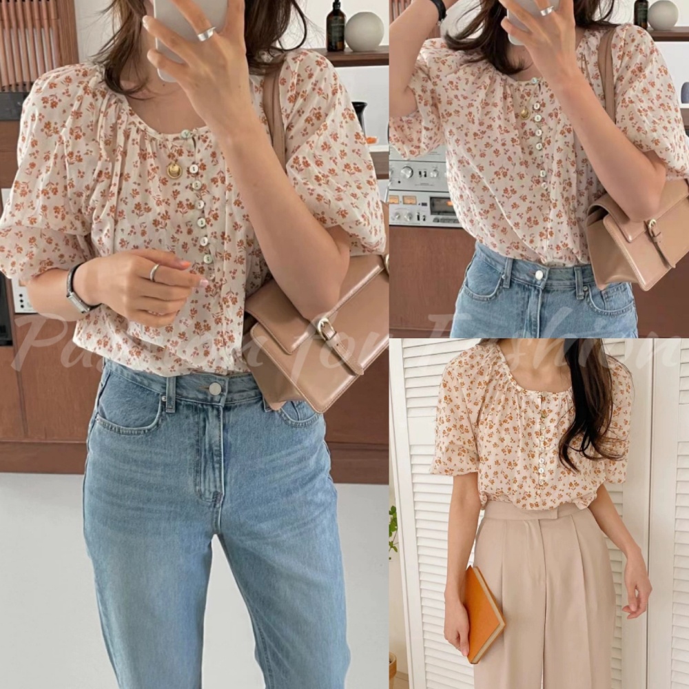 SSOnlineShop77 -- (C-4321) Blouse Lyla Import / Blouse Katun Import / Blouse Bunga-Bunga / Blouse Wa