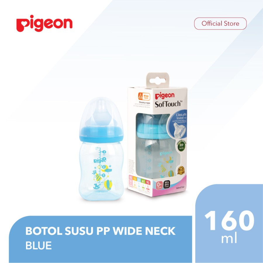Makassar ! Bottle / Botol Susu Pigeon PP Clear Wide Neck 160 ml