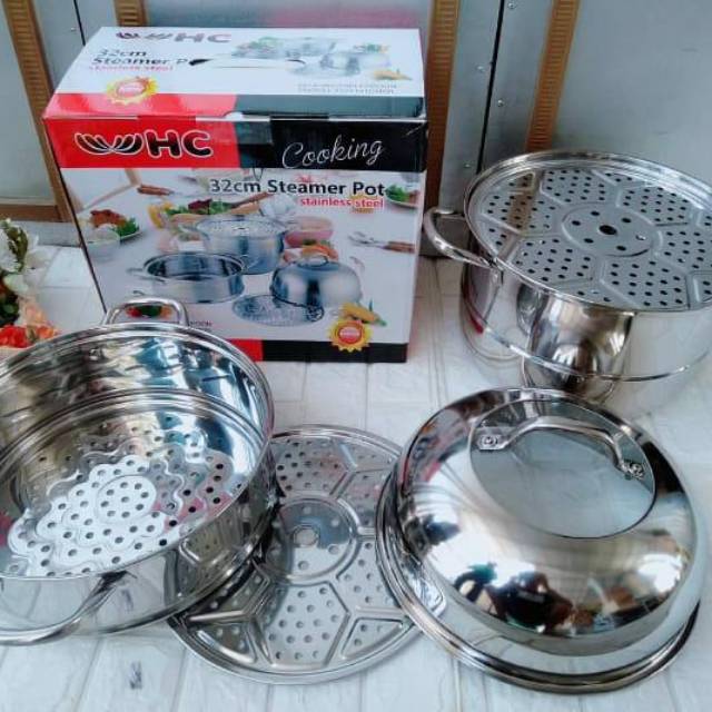 *STEAMER POT HAPPY CALL 32CM/ Dandang jumbo*

 PANCI STAINLESS DANDANG KUKUSAN