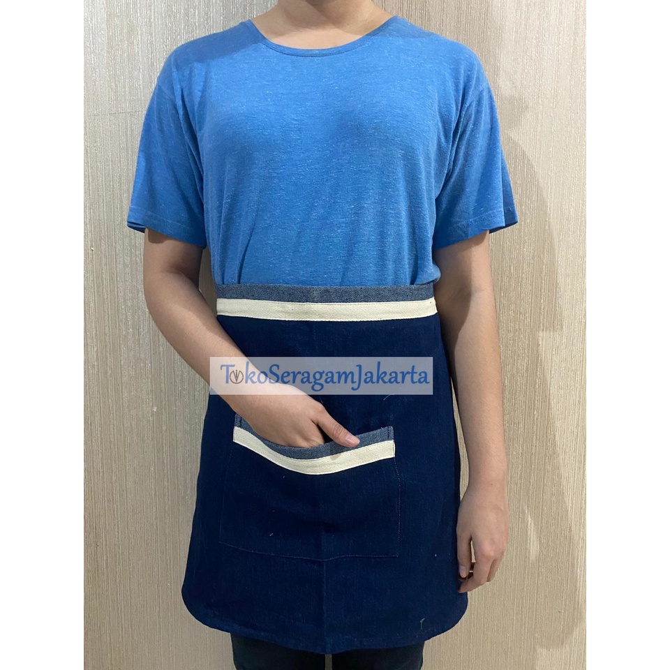 Apron Jeans Apron Barista Celemek Waiters Setengah Badan Half Apron