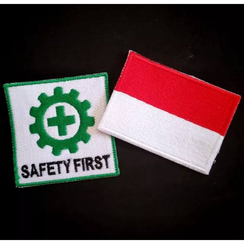 bordir k3 safety dan bendera