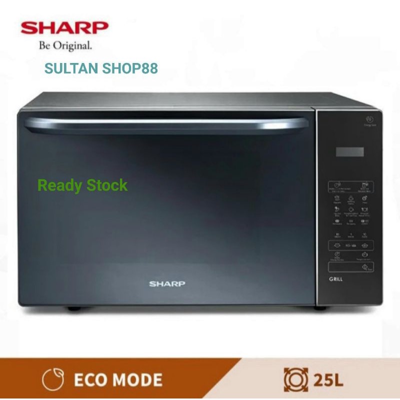 SHARP MICROWAVE OVEN GRILL  R735MT 25 LITER SIVER - BLACK l MICROWAVE SHARP  R735MT