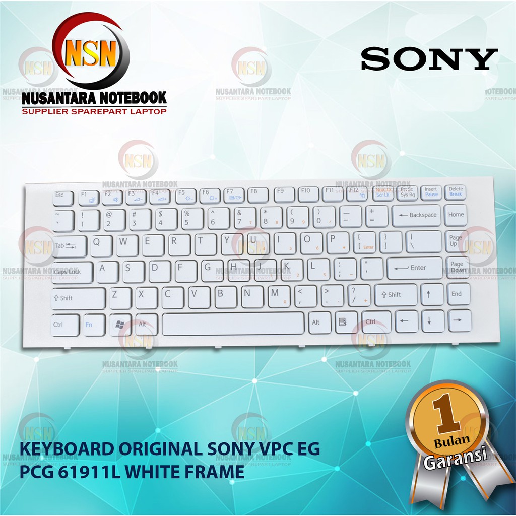 Keyboard Original Sony EG VPC-EG PCG 61911L White Frame