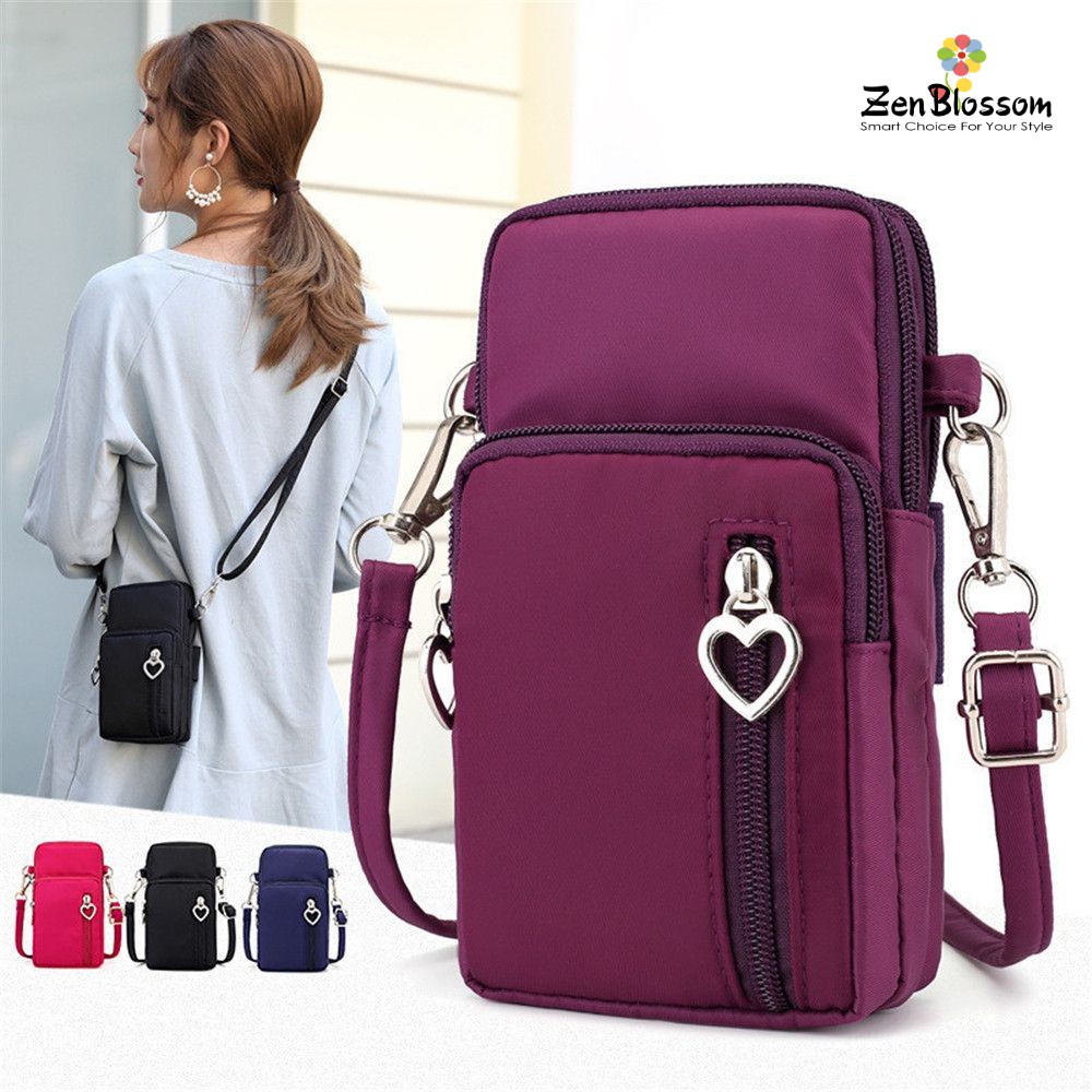  Tas HP Selempang  Wanita Import Mini Heart Zipper L Size 