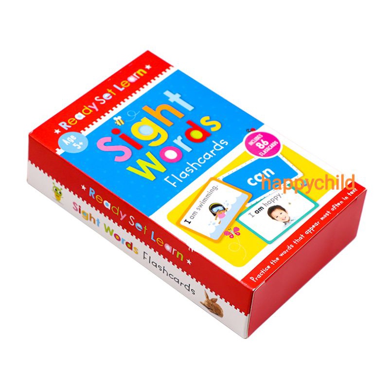 original 86 pcs Sight words flash cards buku anak buku impor happychild