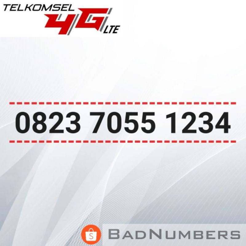 Nomor Cantik Kartu Perdana As Telkomsel  0823 7055 1234