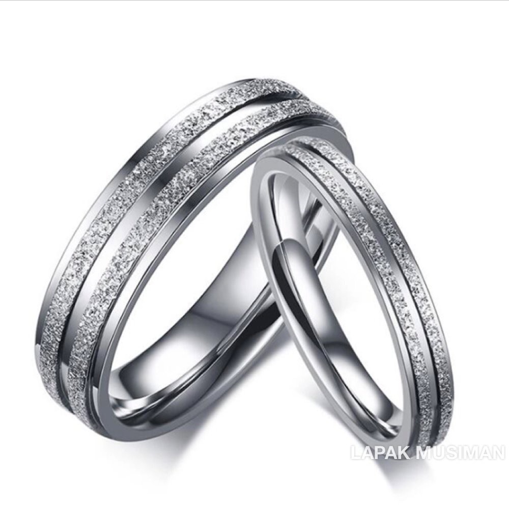 [Bayar di Tempat] CINCIN TITANIUM SILVER DOFF PRIA WANITA