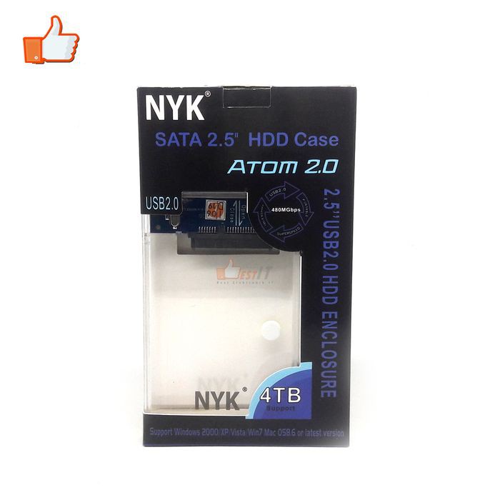 Casing HDD Hardisk Eksternal NYK 2.5 USB 2.0 Transparan external case