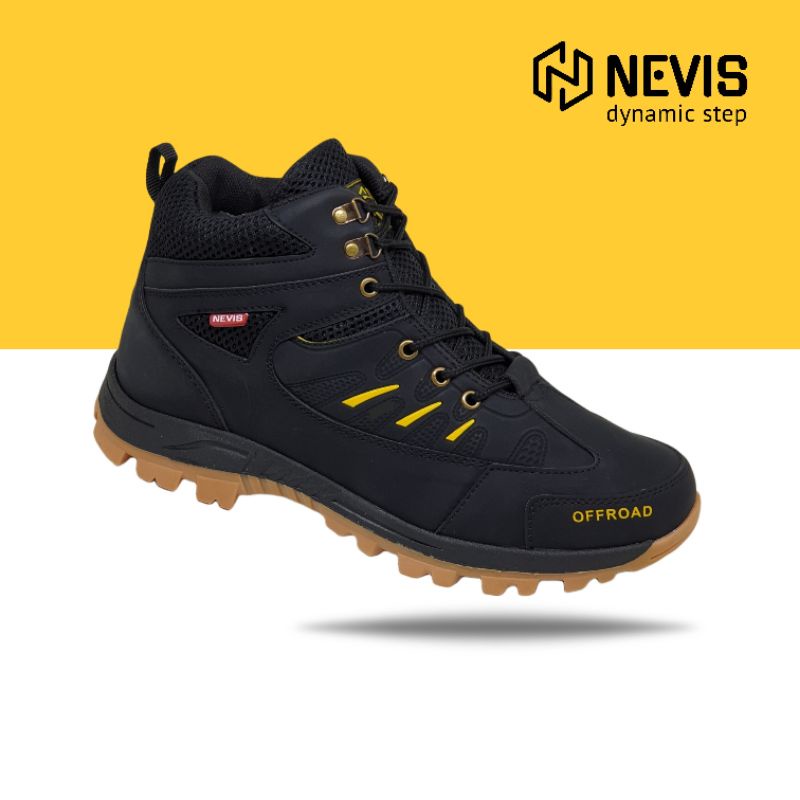 Sepatu Gunung Pria Nevis NVS 16 Original Boots Hiking Outdoor Kerja Lapangan Waterproof Anti Air Hitam 39-43