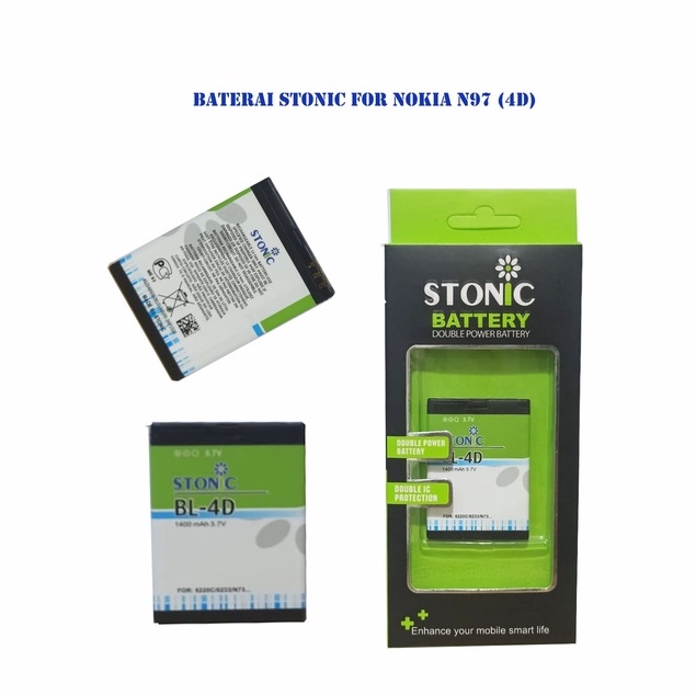 Battery Stonic Double Power Baterai Nokia BL-4D N97 / E5 Batre IC Protection