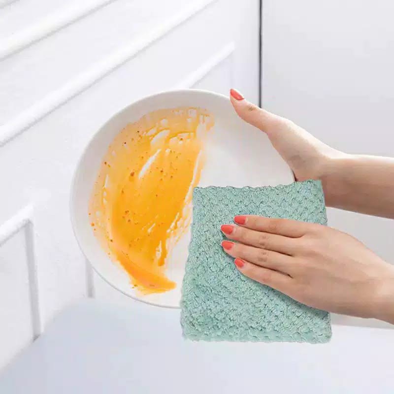 Kain Lap Piring Anti Minyak Bahan Microbulu 30x30cm Saputangan lap Tangan Microfiber Anti Lengket Kain Lap Dapur LapMobil