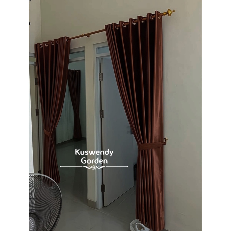 Gorden Blackout Glossy 150 x 225 cm Tinggi 2.25 meter Hordeng Jendela Pintu Tirai Minimalis