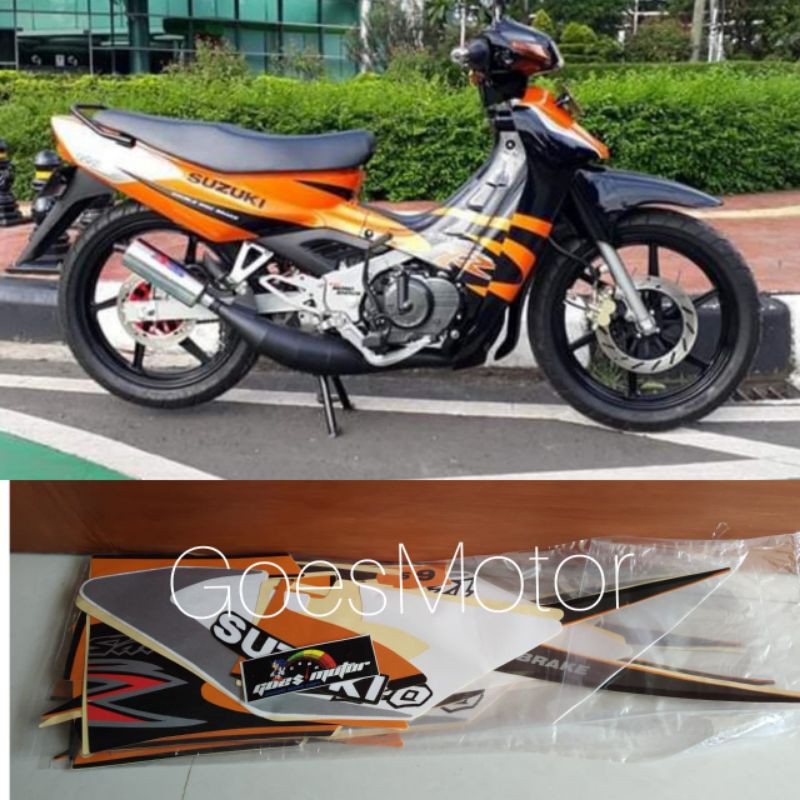 striping satria lumba hitam orange ajs