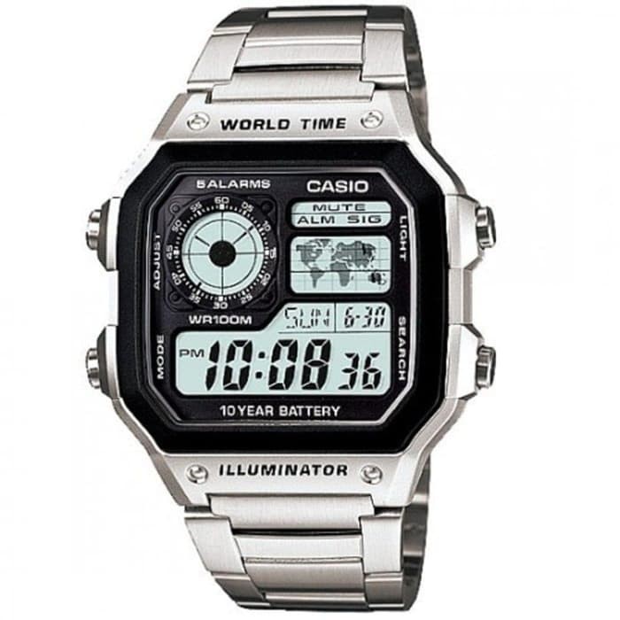 CASIO AE-1200WHD-1AVDF - Jam Tangan Pria - Silver