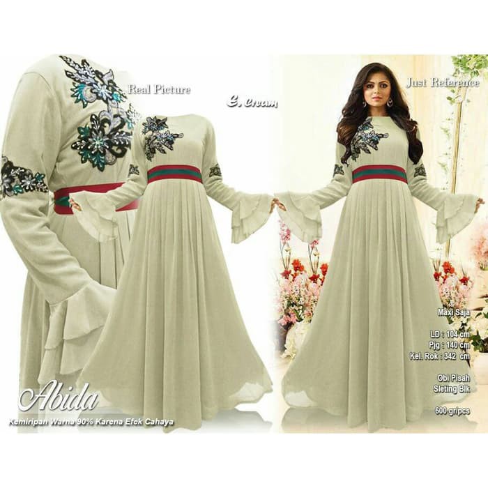 Baju Busana Muslim Wanita Gamis Syari Pesta India Abida Ceruti Terbaru