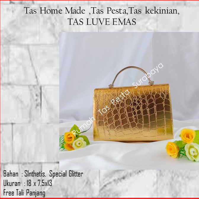 Tas Home Made ,Tas Pesta,Tas kekinian,TAS LUVE EMAS