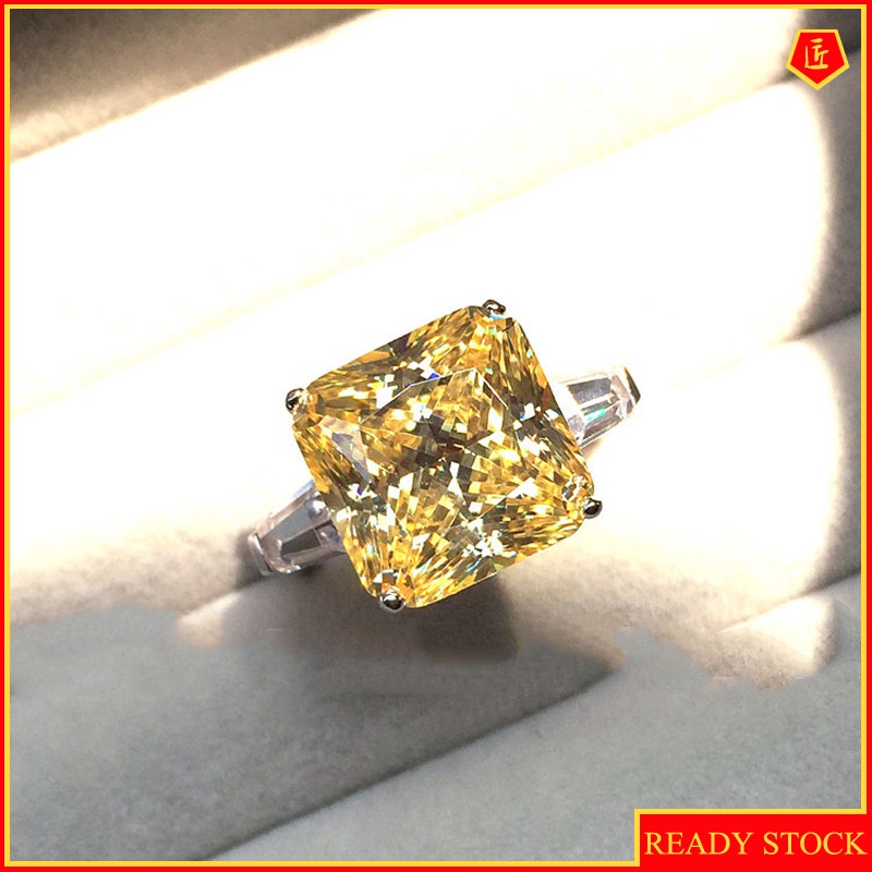 [Ready Stock]Luxurious Exaggerating Yellow Diamond Ring